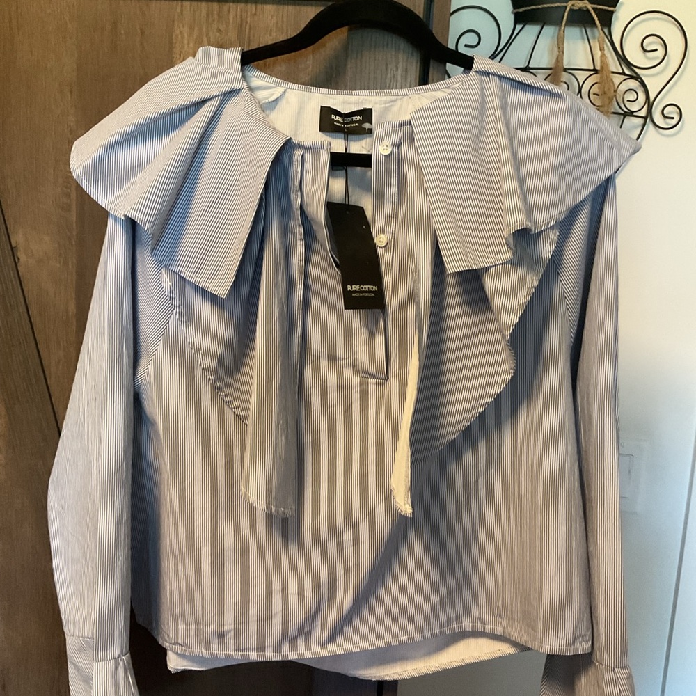 Blue Striped Women Top by Sacai